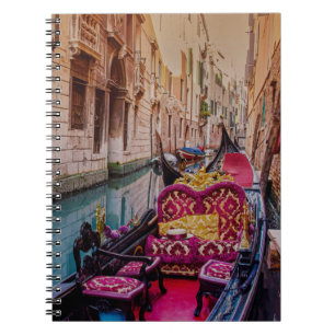 Canal with traditional gondola in Venice, Italy Notebook