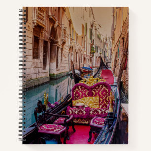 Canal with traditional gondola in Venice, Italy Notebook