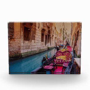 Canal with traditional gondola in Venice, Italy Photo Block