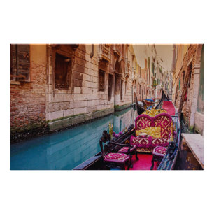 Canal with traditional gondola in Venice, Italy Photo Print