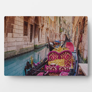 Canal with traditional gondola in Venice, Italy Plaque