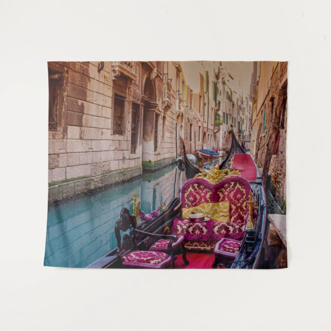 Canal with traditional gondola in Venice, Italy Tapestry (Front (Horizontal))