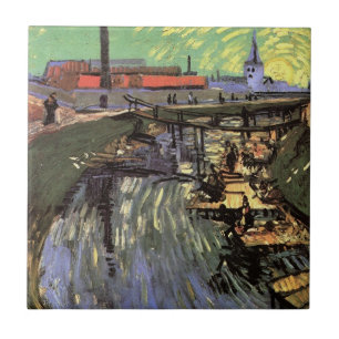 Canal with Women Washing by Vincent van Gogh Tile