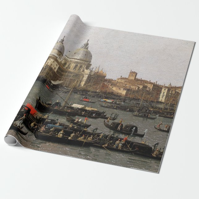 Canaletto Venice, the San Marco Basin Wrapping Paper (Unrolled)