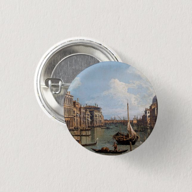 Canaletto View of the Grand Canal     3 Cm Round Badge (Front & Back)