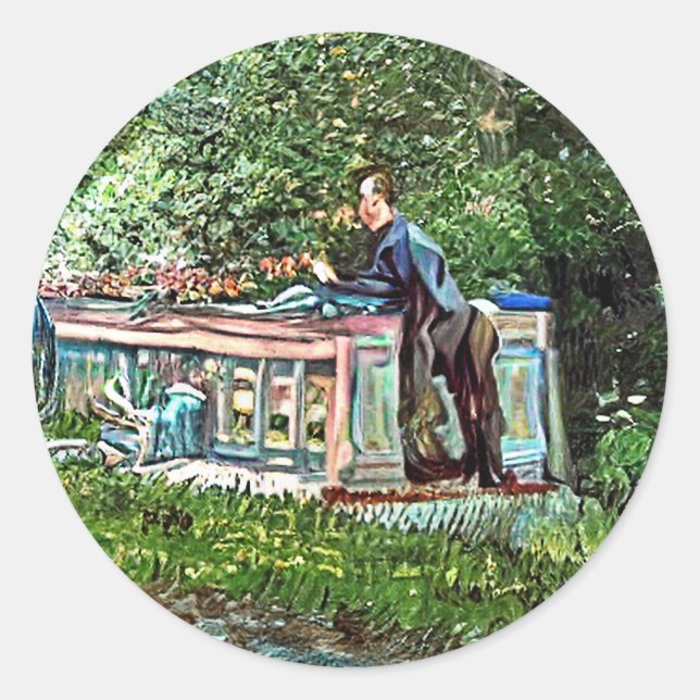 CANALS AND NARROWBOATS CLASSIC ROUND STICKER (Front)