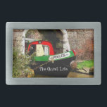 CANALS RECTANGULAR BELT BUCKLE<br><div class="desc">Canal boats, known in the UK as narrowboats, were originally used to transport goods around the country. They are now used mainly for leisure and attract people from all over the world to enjoy our rural countryside. These boats look very pretty with their brightly coloured cabins, traditionally blue, red or...</div>