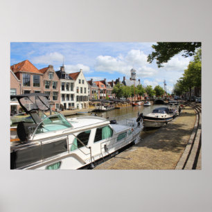 Canalside View, Dokkum, the Netherlands Poster