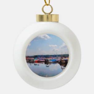 Canandaigua City Pier Ceramic Ball Christmas Ornament