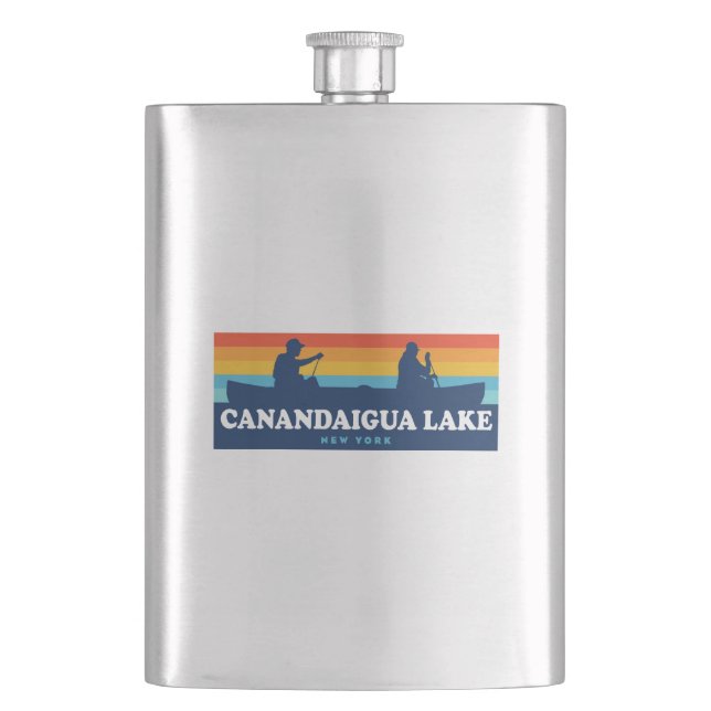 Canandaigua Lake New York Canoe Hip Flask (Front)