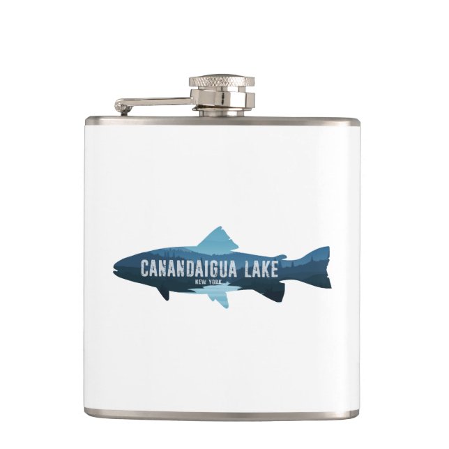 Canandaigua Lake New York Fish Hip Flask (Front)