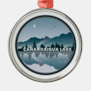 Canandaigua Lake New York Reflection Metal Tree Decoration