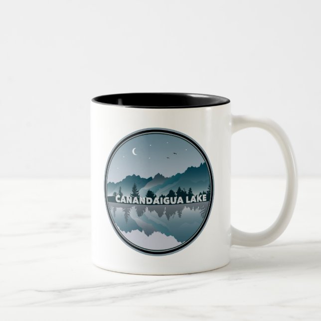 Canandaigua Lake New York Reflection Two-Tone Coffee Mug (Right)