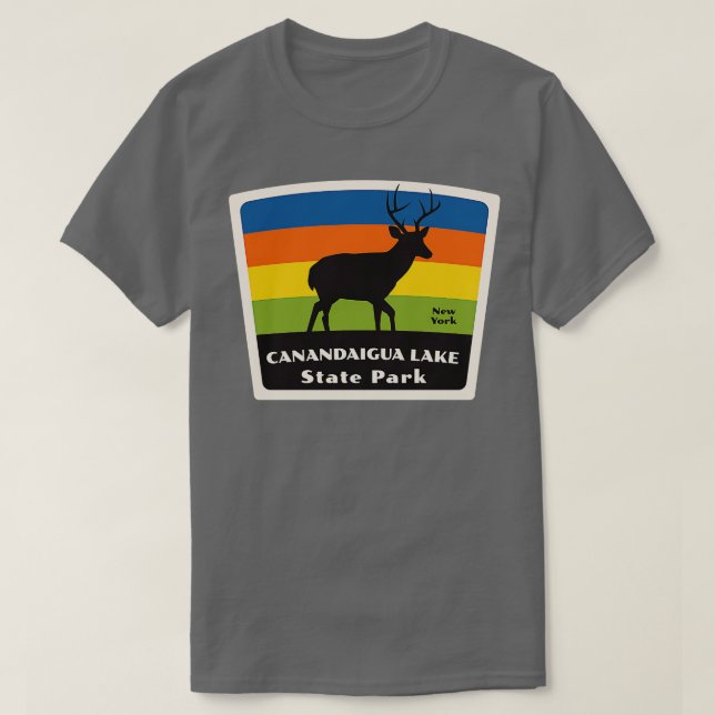 Canandaigua Lake State Park New York Roaming Deer T-Shirt (Design Front)