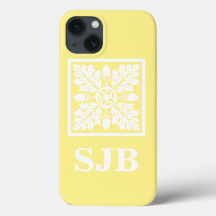 Canary Acorn and Leaf Tile Design iPhone 13 Case