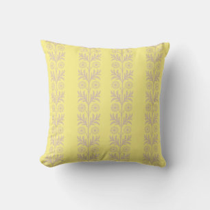 Canary Arts and Crafts Floral Stripe Cushion