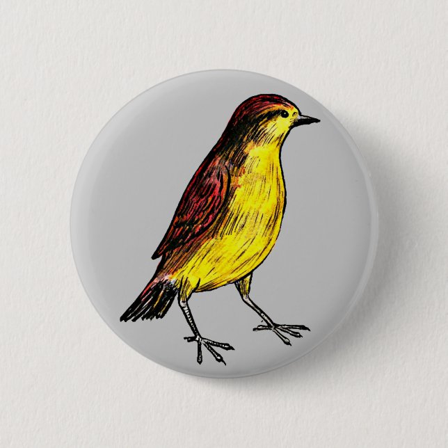 Canary Bird 6 Cm Round Badge (Front)