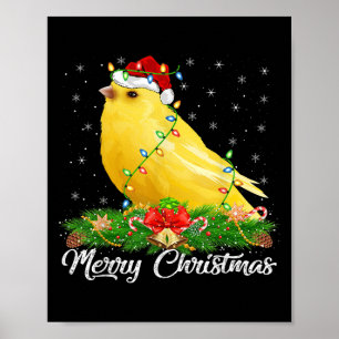 Canary Bird Lover Matching Santa Hat Canary Christ Poster
