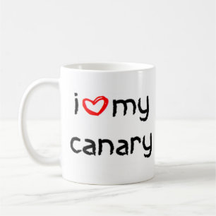 canary heart coffee mug
