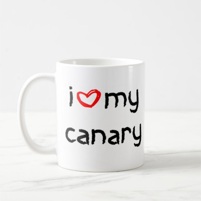 canary heart coffee mug (Left)