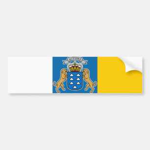 Canary Islands Flag (Canaries) (Canarias, Spain) Bumper Sticker