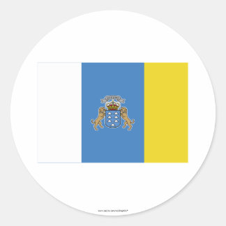 Canary Islands Flag Classic Round Sticker