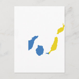 Canary Islands flag map Postcard