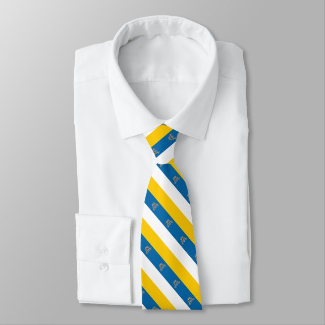 Canary Islands Flag Tie (Tied)