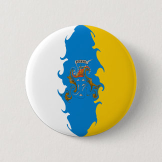 Canary Islands Gnarly Flag 6 Cm Round Badge