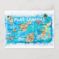 Canary Islands Illustrated Travel Map