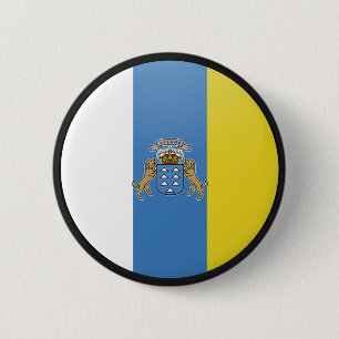 Canary Islands quality Flag Circle 6 Cm Round Badge
