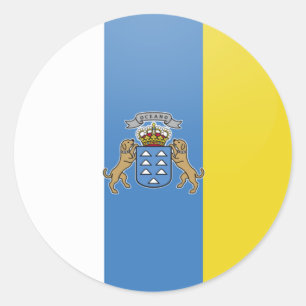 Canary Islands quality Flag Circle Classic Round Sticker