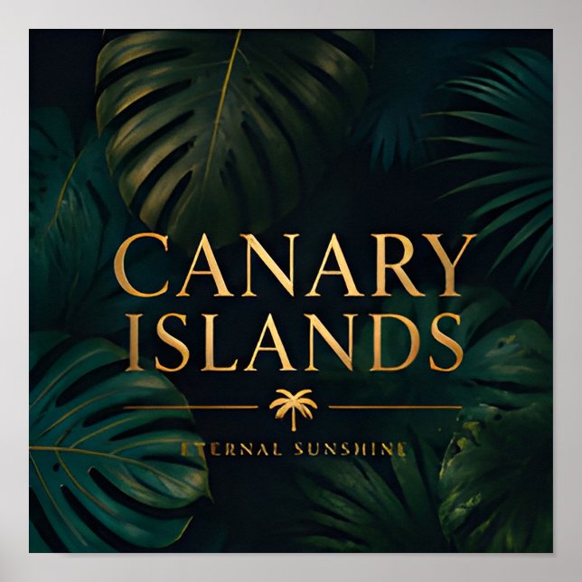 Canary Islands Tropical Botanical Escape Poster (Front)