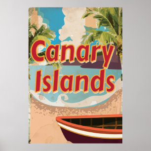 Canary Islands Vintage Travel Poster