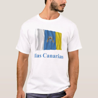 Canary Islands Waving Flag with Name in Spanish T-Shirt
