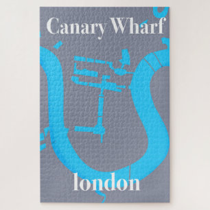 canary wharf london map travel poster jigsaw puzzle