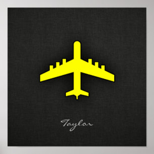 Canary Yellow Aeroplane Poster