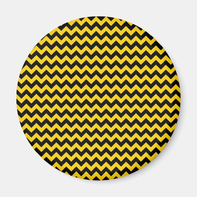 Canary Yellow And Black Zigzag Chevron Pattern Magnet (Front)