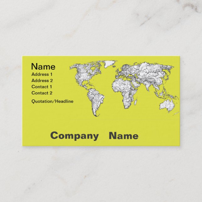 canary yellow atlas diagram business card (Front)