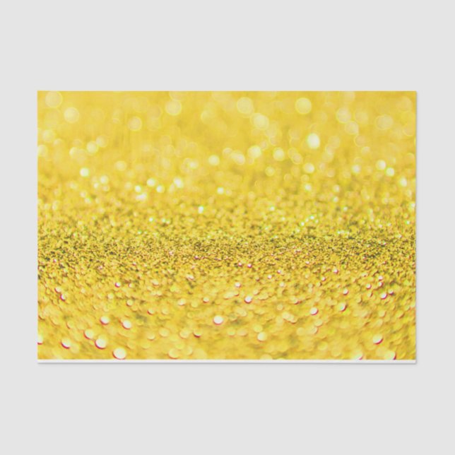 Canary Yellow Glitter Design  Tissue Paper (Front)