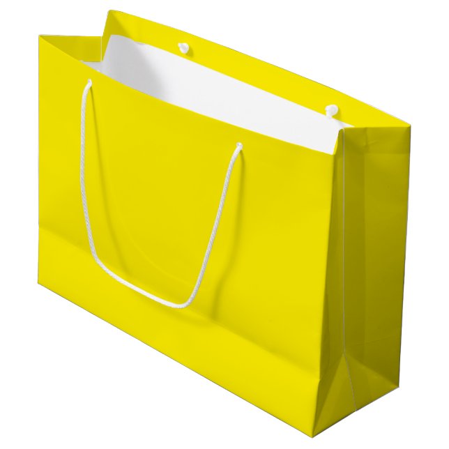 Canary Yellow Large Gift Bag - Glossy (Front Angled)