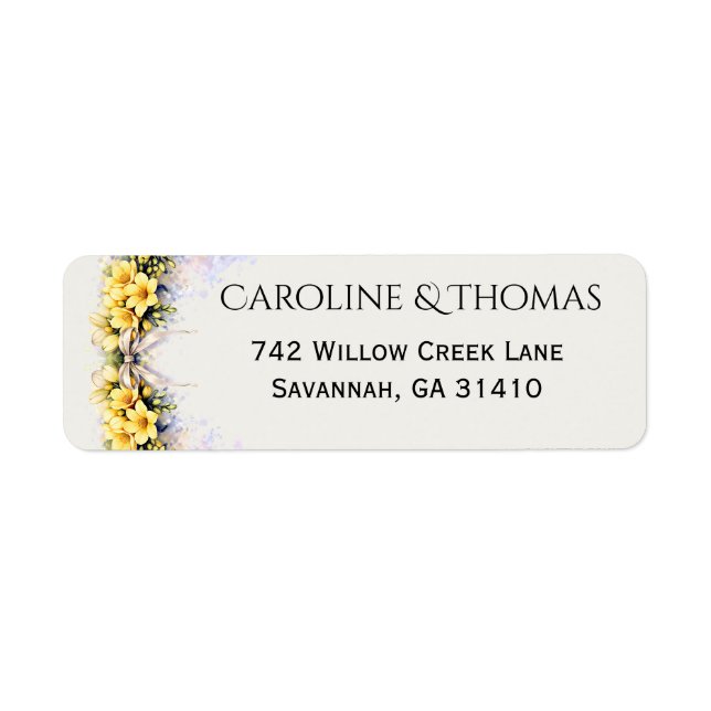 Canary Yellow Romantic Freesia  Floral Wedding (Front)