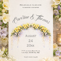 Canary Yellow Romantic Freesia  Floral Wedding