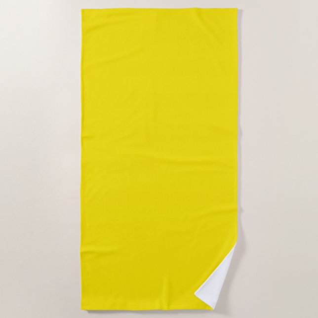 Canary Yellow Solid Colour Beach Towel (Front)