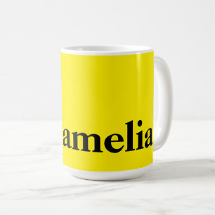 Canary Yellow Solid Colour Elegant Name Coffee Mug
