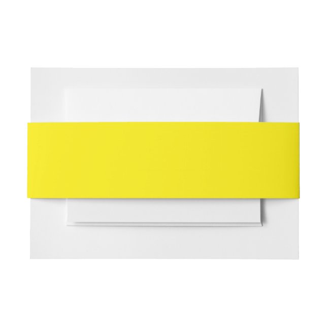 Canary Yellow Solid Colour Invitation Belly Band (Front Example)