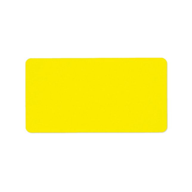 Canary Yellow Solid Colour Label (Front)