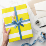 Canary Yellow White Classic Horizontal Striped Wrapping Paper<br><div class="desc">Canary Yellow and White Classic Horizontal Striped Wrapping Paper</div>