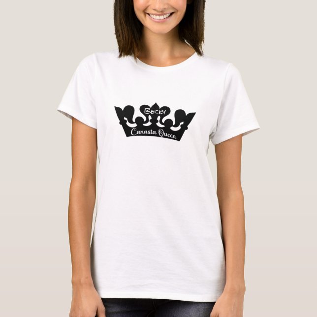 Canasta Queen Black & White T-Shirt (Front)