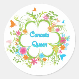 Canasta Queen Classic Round Sticker